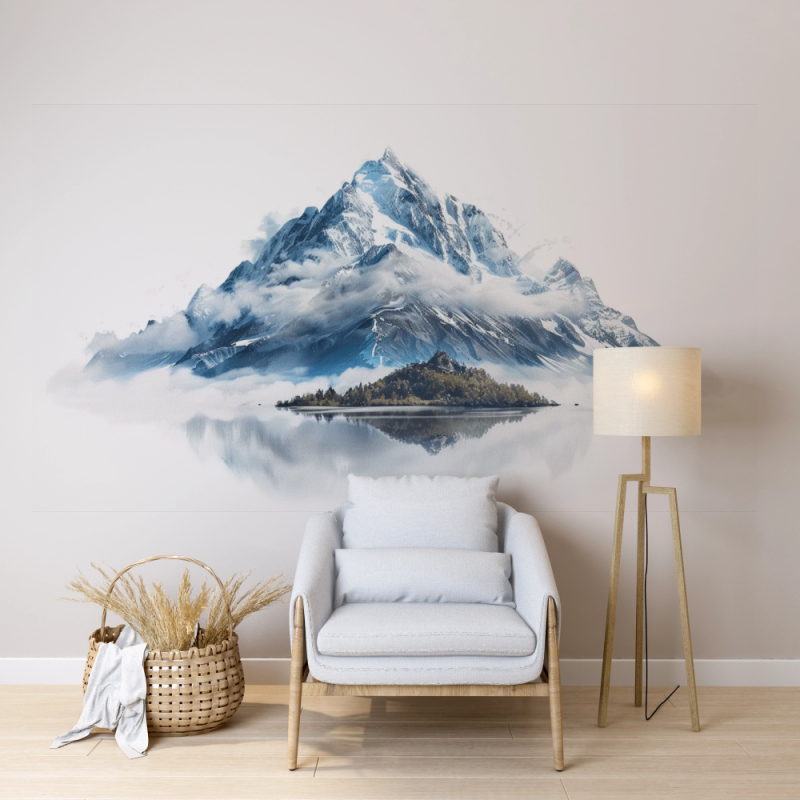Pictură Murală cu munte înzăpezit