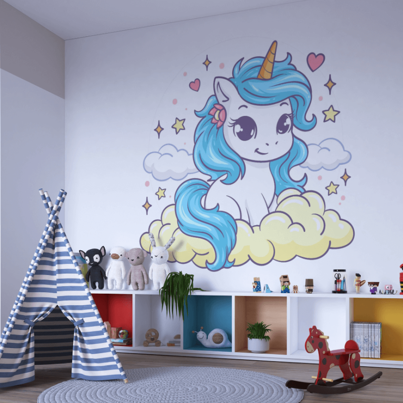 Pictura murala cu unicorn